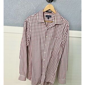 Paul Fredrick Red Checkered Button Down Dress Shirt